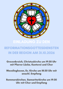 Grafische Darstellung der Reformationsgottesdienste in der Region